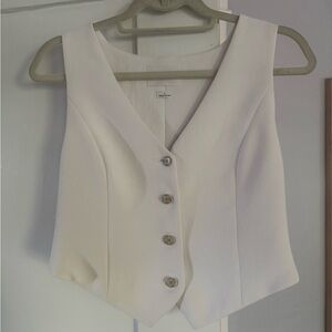 Aritzia Wilfred White Buttoned Vest